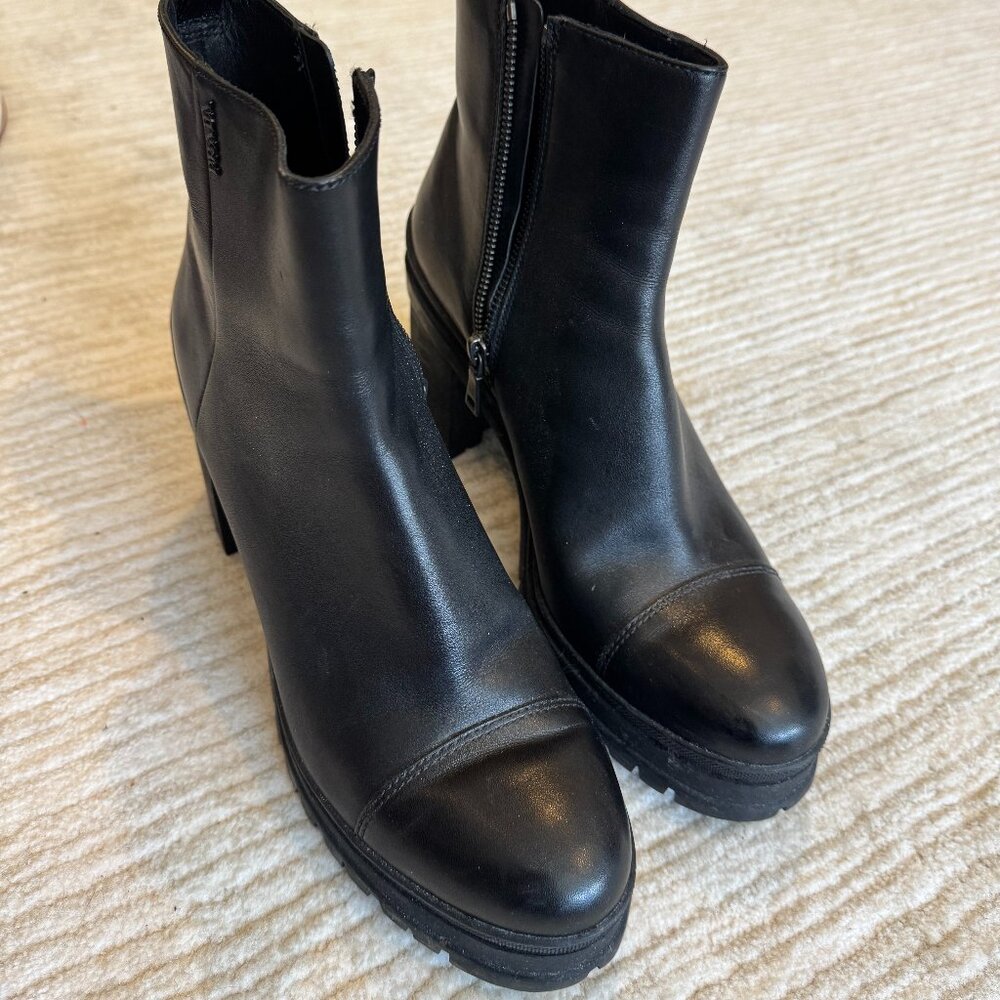 Prada Boots Lug Sole Platform Heels Black Size 41 EU